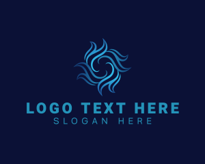 Hydro - Turbine Wave Vortex logo design