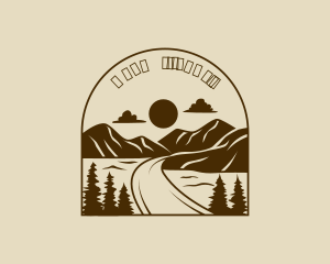 Camping - Mountain Road Adventure logo design