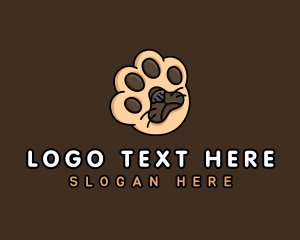 Mongrel - Pet Dog Paw logo design