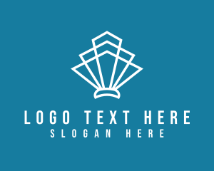 Aquarium - Geometric Art Deco Shell logo design