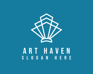 Geometric Art Deco Shell logo design