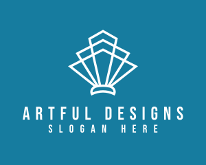 Geometric Art Deco Shell logo design