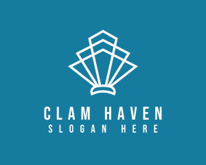 Clam - Geometric Art Deco Shell logo design