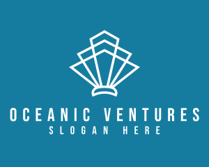 Geometric Art Deco Shell logo design