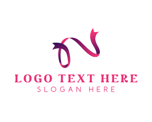 Gradient - Ribbon Letter N logo design
