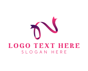 Ribbon - Ribbon Letter N logo design