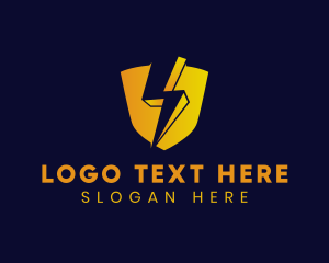 Voltage - Shield Power Lightning logo design