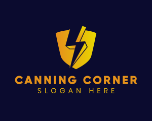 Shield Power Lightning logo design