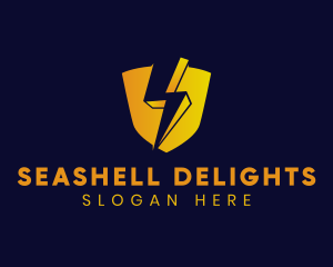 Shield Power Lightning logo design