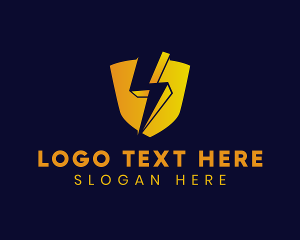 Lightning - Shield Power Lightning logo design