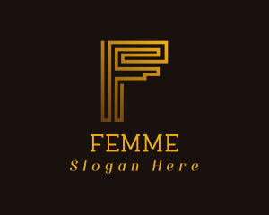 Generic Gold Letter F logo design