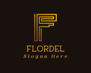 Generic Gold Letter F logo design