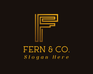 Generic Gold Letter F logo design