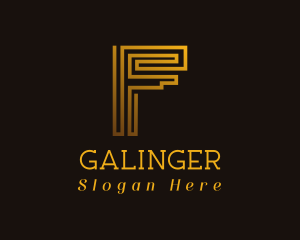 Casino - Generic Gold Letter F logo design