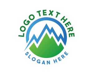 Volcano - Mountain Statistic Hill logo design
