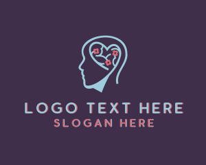 Online Counselling - Flower Heart Mental Counselling logo design