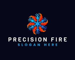 Snowflake Fire HVAC logo design