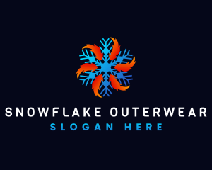 Snowflake Fire HVAC logo design