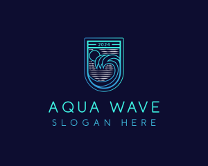 Ocean Beach Wave logo design