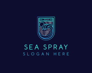 Ocean Beach Wave logo design