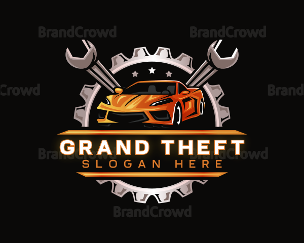 Car Garage Wrench Logo