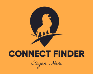 Finder - Lion Location Pin logo design