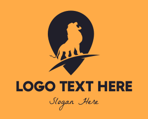 Geolocator - Lion Location Pin logo design