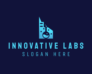 Lab Flask Building logo design