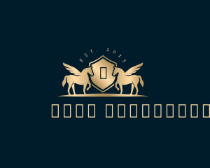 Heraldry - Pegasus Crest Shield logo design
