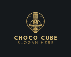 Singer - Microphone Podcast Audio logo design