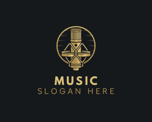 App - Microphone Podcast Audio logo design