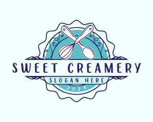 Baking Spoon Whisk logo design