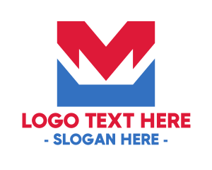 Name - Red Blue M logo design