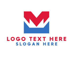 Bold - Red Blue M logo design