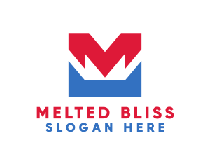 Red Blue M logo design