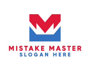 Red Blue M logo design