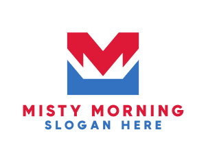 Red Blue M logo design