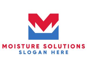 Red Blue M logo design