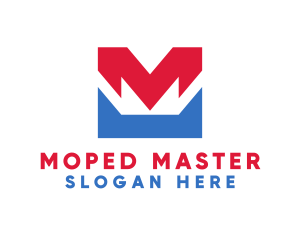 Red Blue M logo design