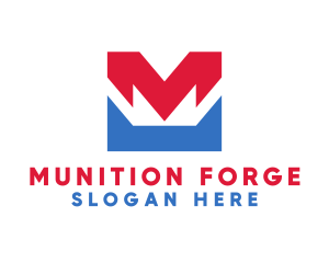 Red Blue M logo design