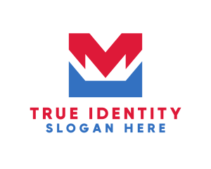 Identity - Red Blue M logo design