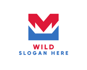 Industry - Red Blue M logo design