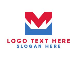 Name - Red Blue M logo design