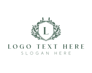 Plant - Vintage Wreath Insignia logo design