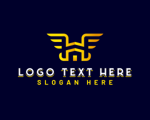 Flight - Aviation Wings Letter H logo design