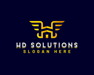 Aviation Wings Letter H logo design