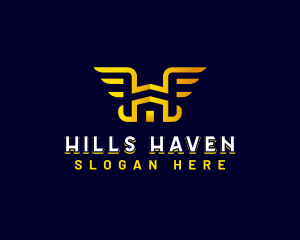 Aviation Wings Letter H logo design