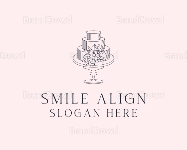 Floral Wedding Cake Logo