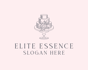 Floral Wedding Cake Logo