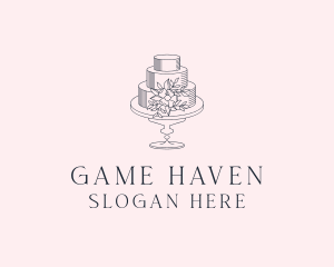 Floral Wedding Cake Logo